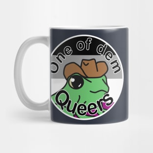 Pride Frog with a cowboy hat- asexual Mug